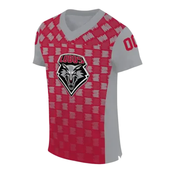 custom new mexico lobos stacked rectangle red jersey fashion forward