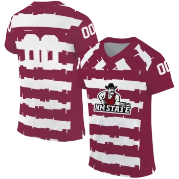 custom new mexico state aggies layered grids crimson jersey best selling