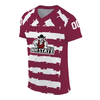 custom new mexico state aggies layered grids crimson jersey fashion forward