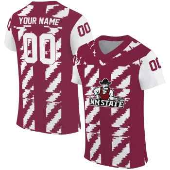 custom new mexico state aggies stripe block crimson jersey best selling