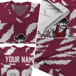custom new mexico state aggies stripe block crimson jersey best selling