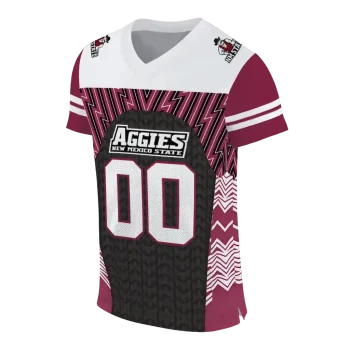 custom new mexico state aggies tire arrows crimson black white jersey fashion forward