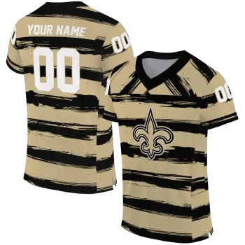 custom new orleans saints art stripe gold jersey best selling