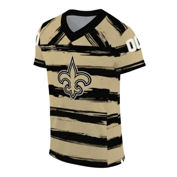 custom new orleans saints art stripe gold jersey fashion forward