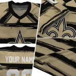 custom new orleans saints art stripe gold jersey best selling