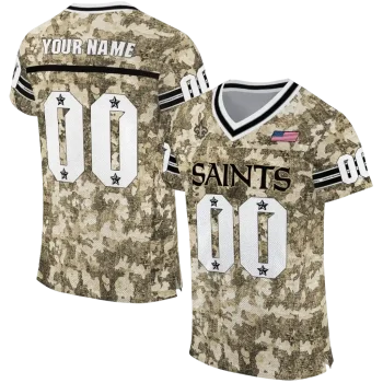 custom new orleans saints camouflage abstract gold jersey best selling