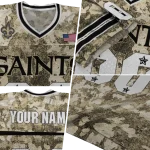 custom new orleans saints camouflage abstract gold jersey best selling