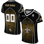 custom new orleans saints halftone slant gold black jersey best selling