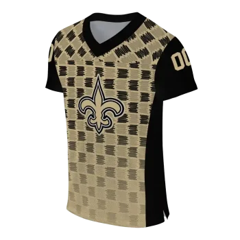 custom new orleans saints stacked rectangle gold jersey fashion forward