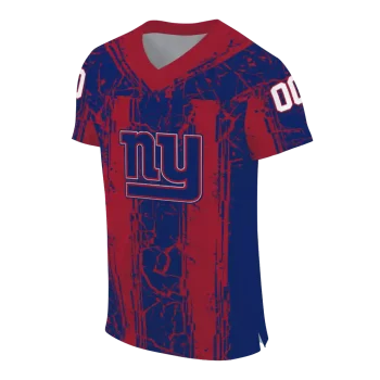 custom new york giants rugged stripes blue jersey fashion forward