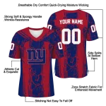 custom new york giants rugged stripes blue jersey best selling