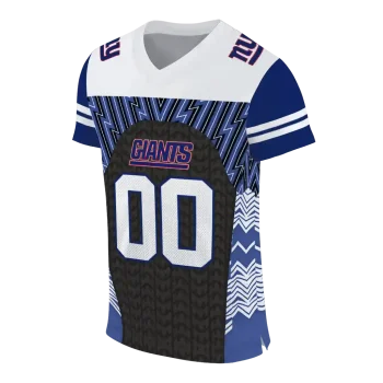 custom new york giants tire arrows blue black white jersey fashion forward