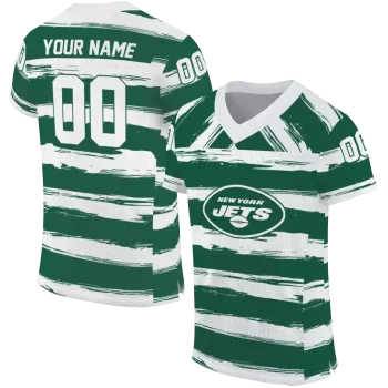 custom new york jets art stripe green jersey best selling