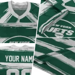 custom new york jets art stripe green jersey best selling