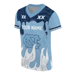 custom north carolina tar heels dripping flames light blue white jersey best selling