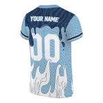 custom north carolina tar heels dripping flames light blue white jersey best selling