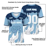 custom north carolina tar heels dripping flames light blue white jersey best selling