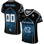 custom north carolina tar heels halftone slant light blue black jersey best selling