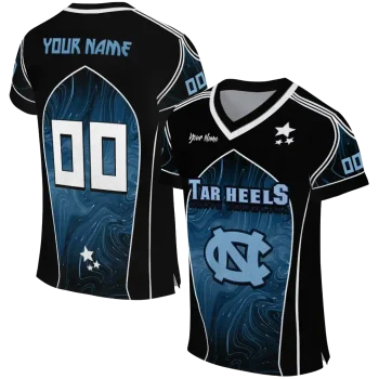 custom north carolina tar heels halftone slant light blue black jersey best selling