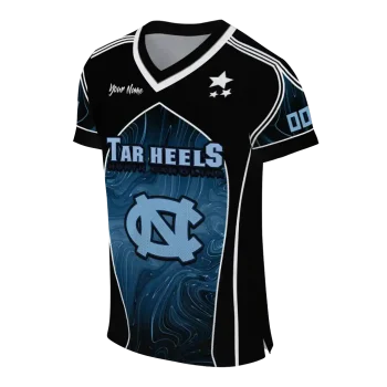 custom north carolina tar heels halftone slant light blue black jersey fashion forward