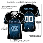 custom north carolina tar heels halftone slant light blue black jersey best selling