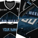 custom north carolina tar heels halftone slant light blue black jersey best selling
