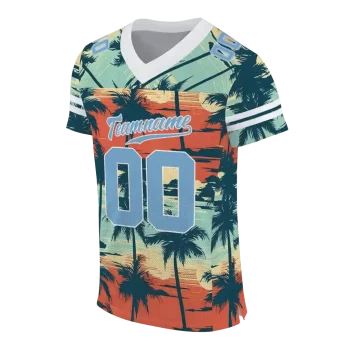 custom north carolina tar heels horizon palm sunset jersey fashion forward