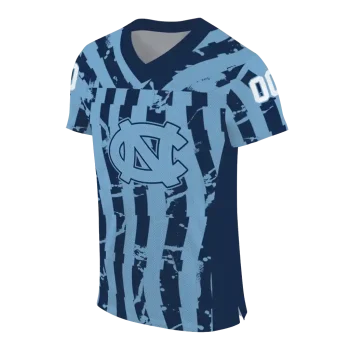 custom north carolina tar heels stripe splatter light blue jersey fashion forward
