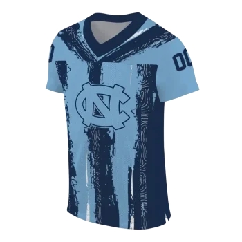 custom north carolina tar heels striped texture light blue jersey fashion forward