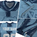 custom north carolina tar heels striped texture light blue jersey best selling