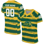 custom north dakota state bison art stripe green jersey best selling
