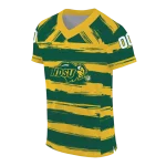 custom north dakota state bison art stripe green jersey best selling