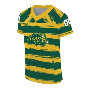 custom north dakota state bison art stripe green jersey fashion forward