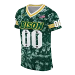 custom north dakota state bison camouflage abstract green jersey best selling