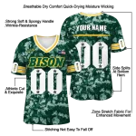 custom north dakota state bison camouflage abstract green jersey best selling