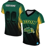 custom north dakota state bison halftone flow green black jersey best selling