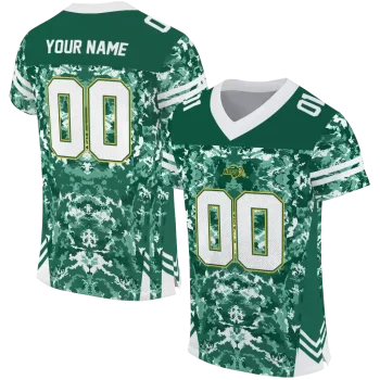 custom north dakota state bison mirrored pattern green jersey best selling