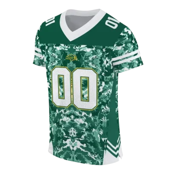 custom north dakota state bison mirrored pattern green jersey fashion forward