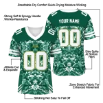 custom north dakota state bison mirrored pattern green jersey best selling