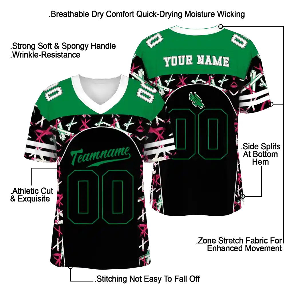 custom north texas mean green brushstroke xs black jersey latest model custom north texas mean green brushstroke xs black jersey latest model