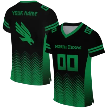 custom north texas mean green halftone sweep black jersey best selling