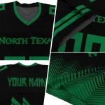 custom north texas mean green halftone sweep black jersey best selling