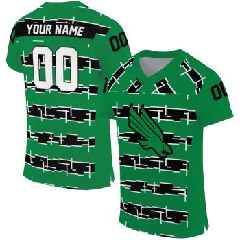 custom north texas mean green layered grids green jersey best selling