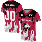 custom northern illinois huskies dripping flames red white jersey best selling