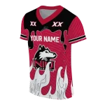 custom northern illinois huskies dripping flames red white jersey best selling