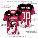 custom northern illinois huskies dripping flames red white jersey best selling