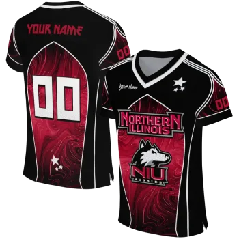 custom northern illinois huskies halftone slant red black jersey best selling