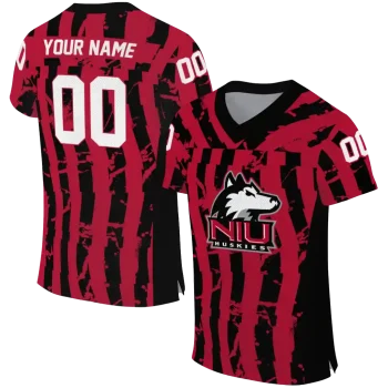 custom northern illinois huskies stripe splatter red jersey best selling