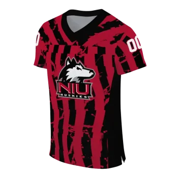 custom northern illinois huskies stripe splatter red jersey fashion forward