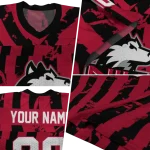 custom northern illinois huskies stripe splatter red jersey best selling